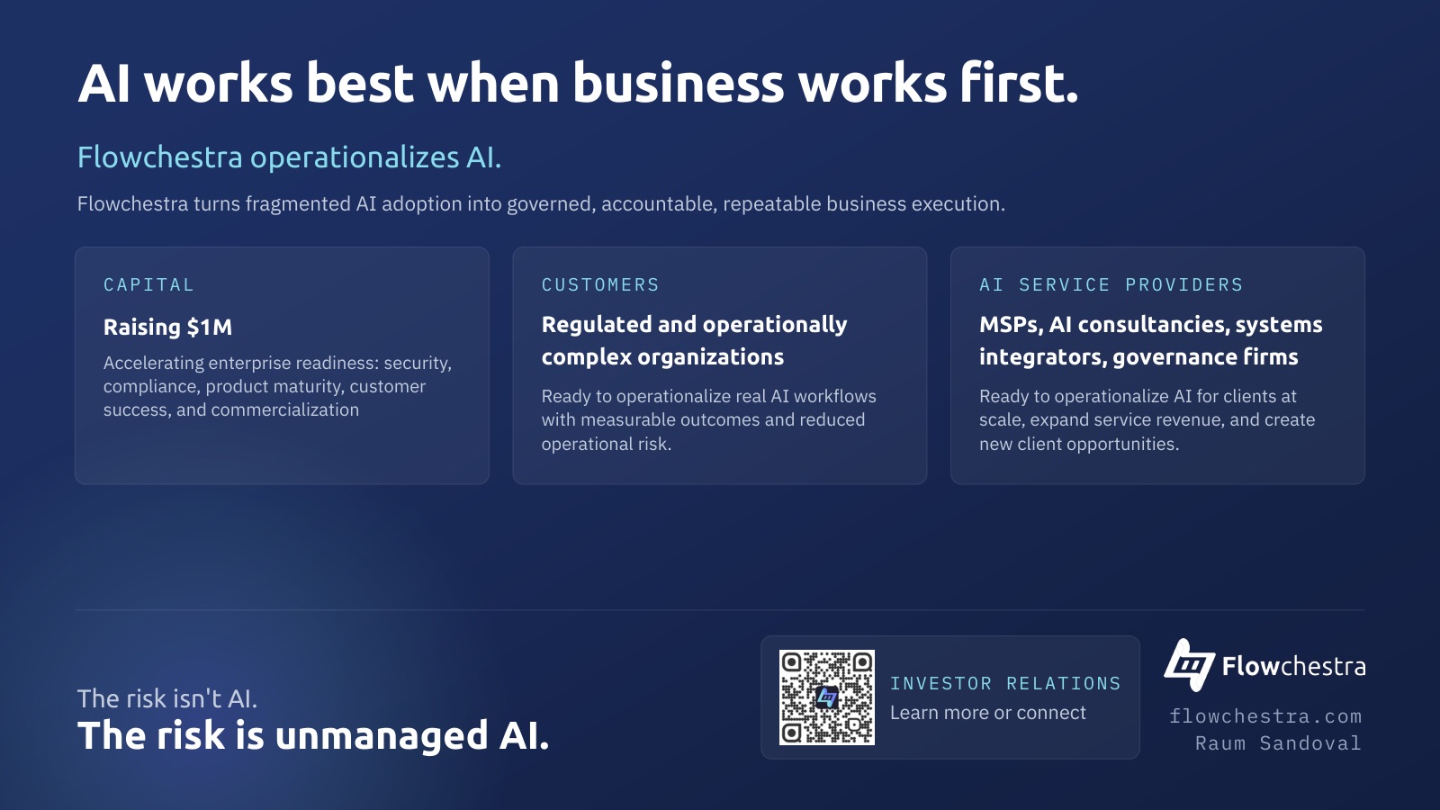 Slide 10: AI works best when business works first.